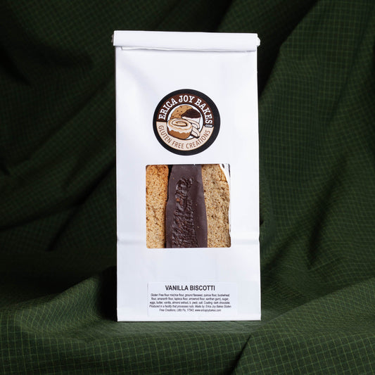 GF Vanilla Biscotti - Chocolate Dipped