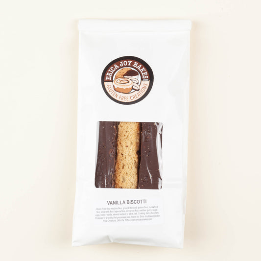 GF Vanilla Biscotti - Chocolate Dipped